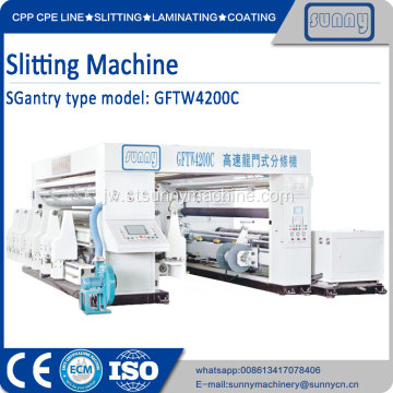 Turret slitting rewinding machine